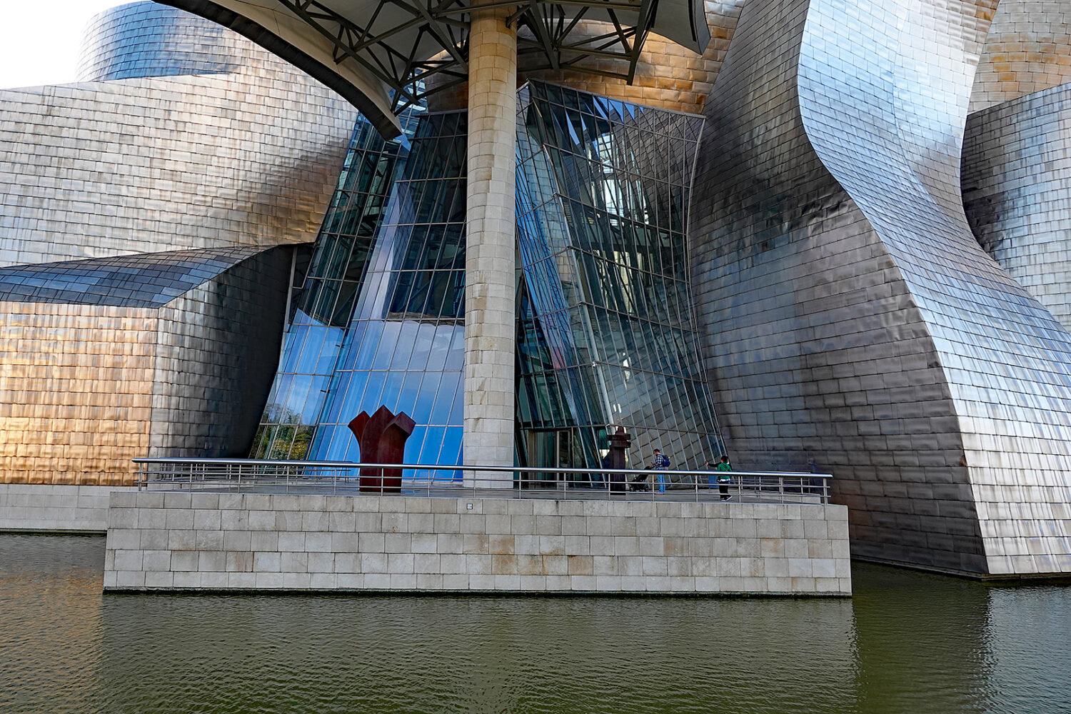 Eduardo Chillida sculptures on the deck of Guggenheim Bilbao