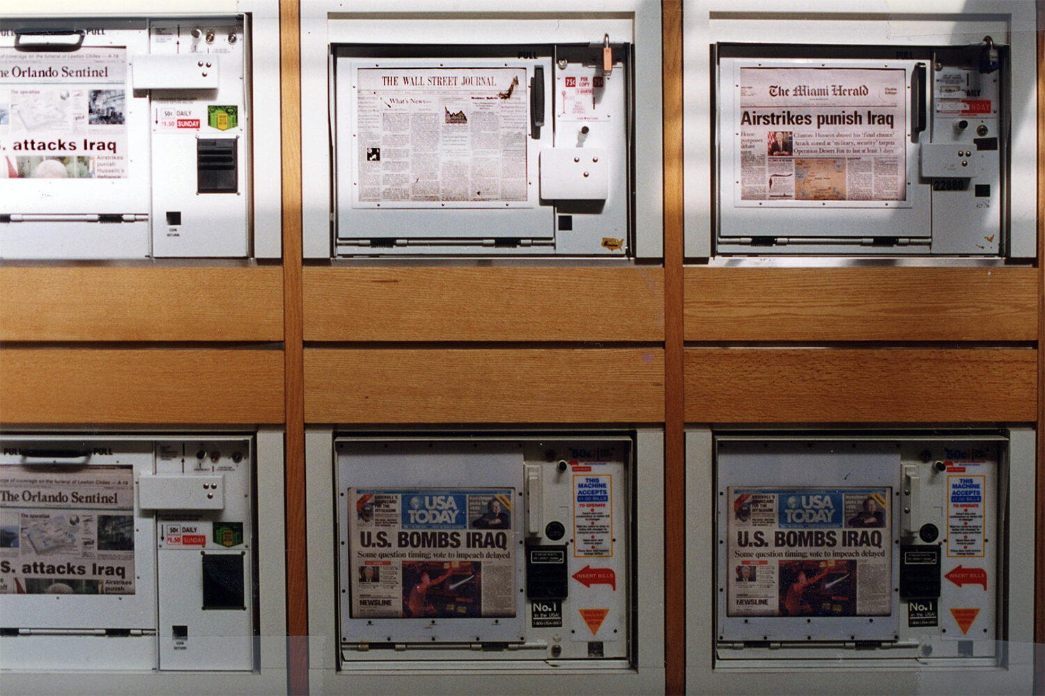 Newspapers for sale in Miami airport 20o3