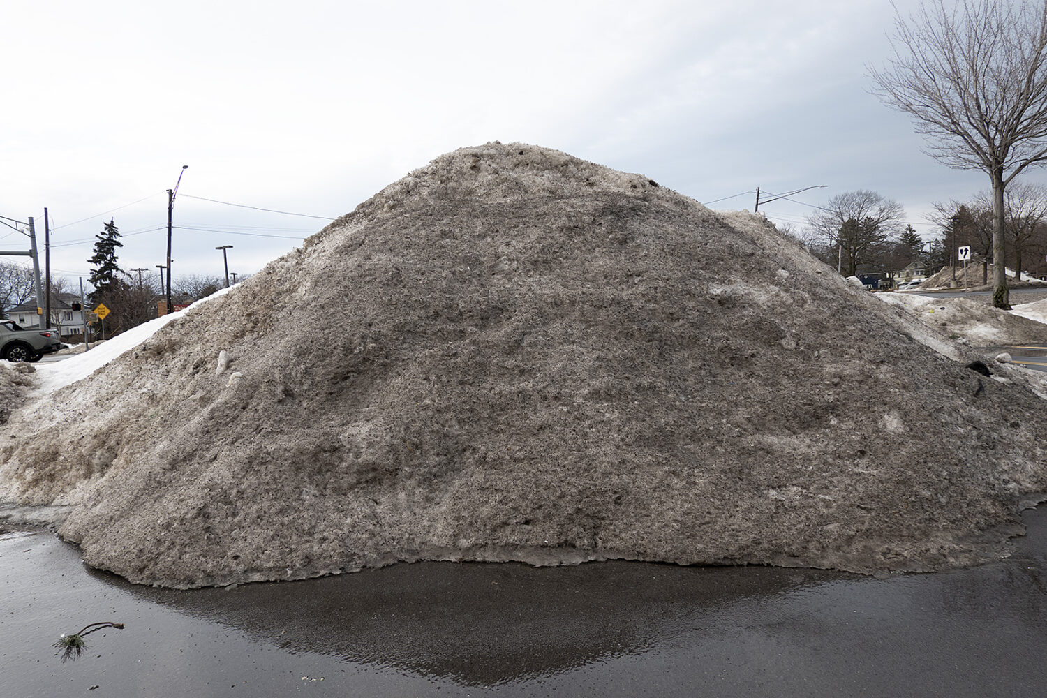Dirty snow pile in Culver Ridge Plaza