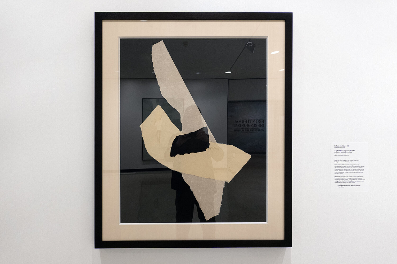 "Night Music Opus 21" collage by by Robert Motherwell 1989 at Memorial Art Gallery in Rochester 