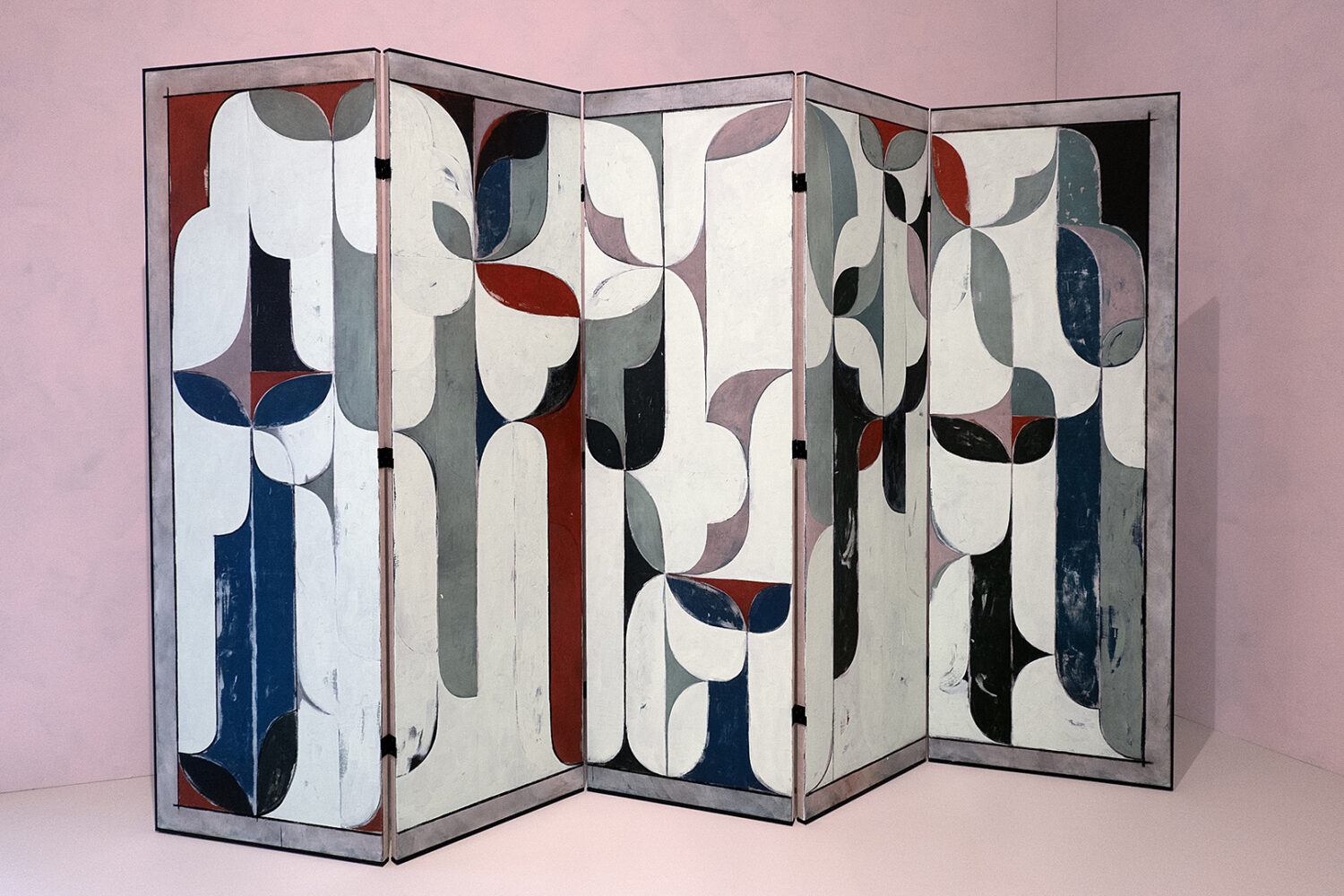 Decorative room divider by Kamrooz Aram at Whitney Biennial