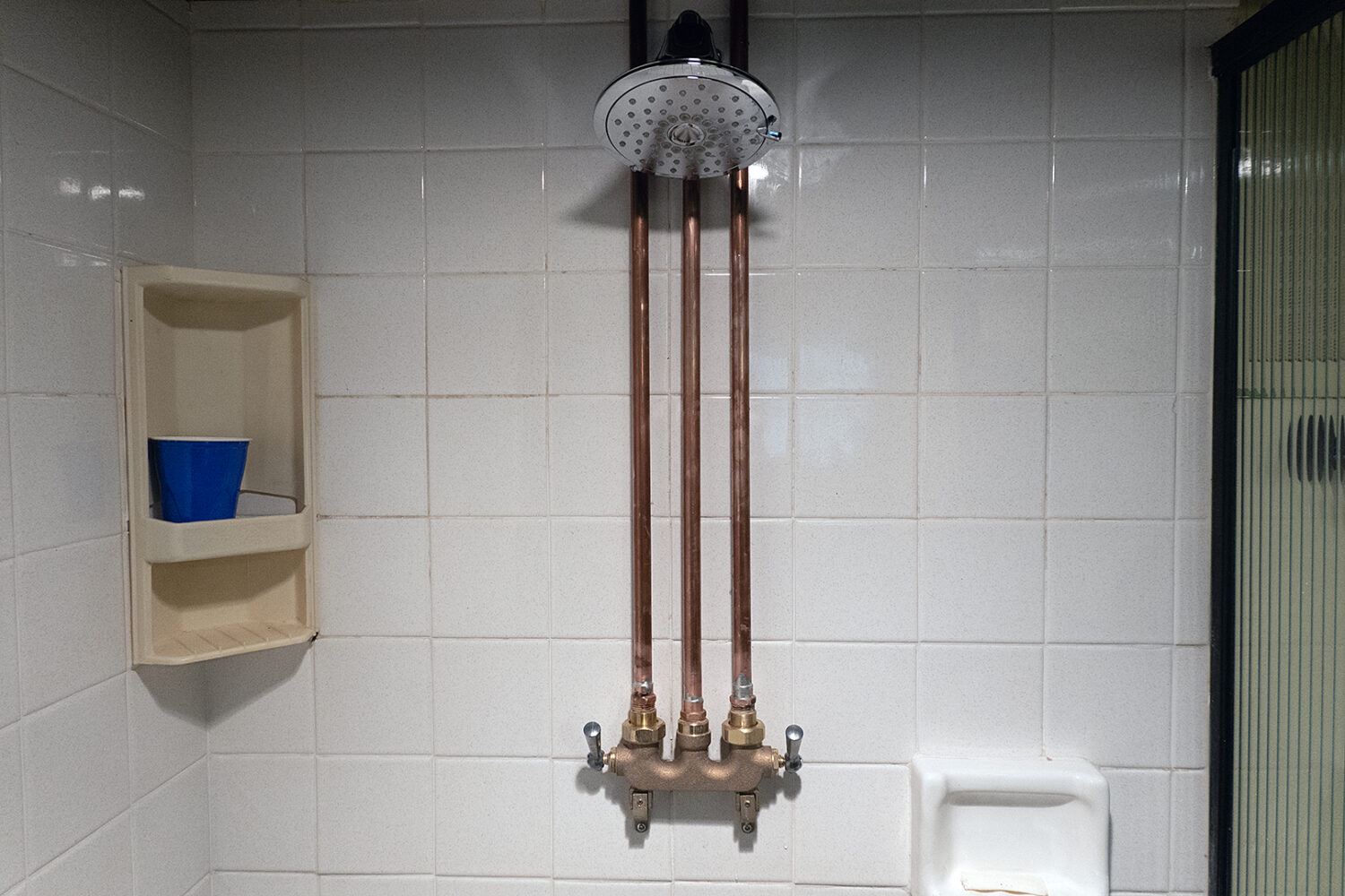 Steampunk shower plumbing