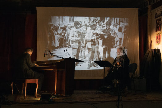 Lucian Ban and Mat Maneri performing Transylvanian Dance at Bop Shop